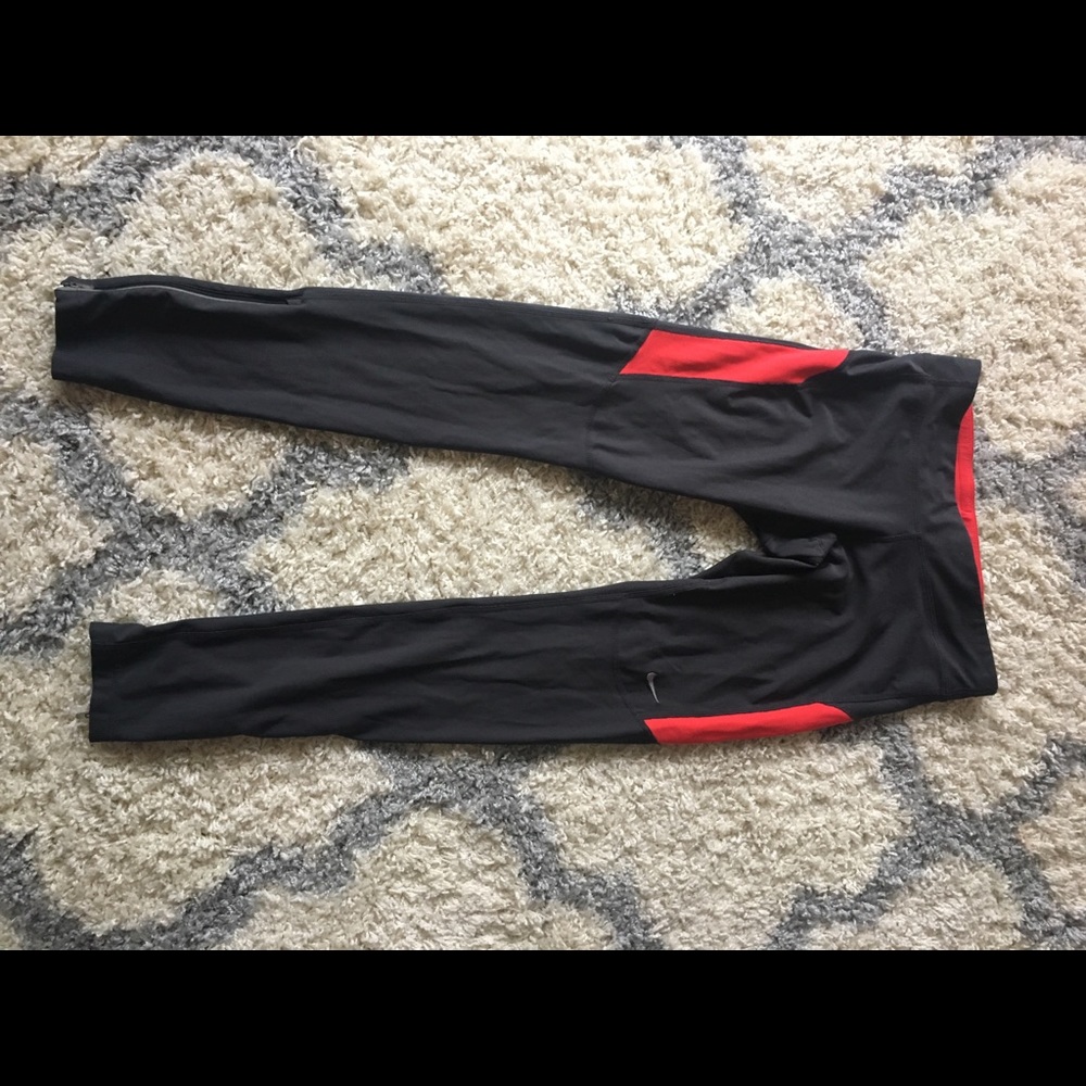 Red and Grey Nike Leggings